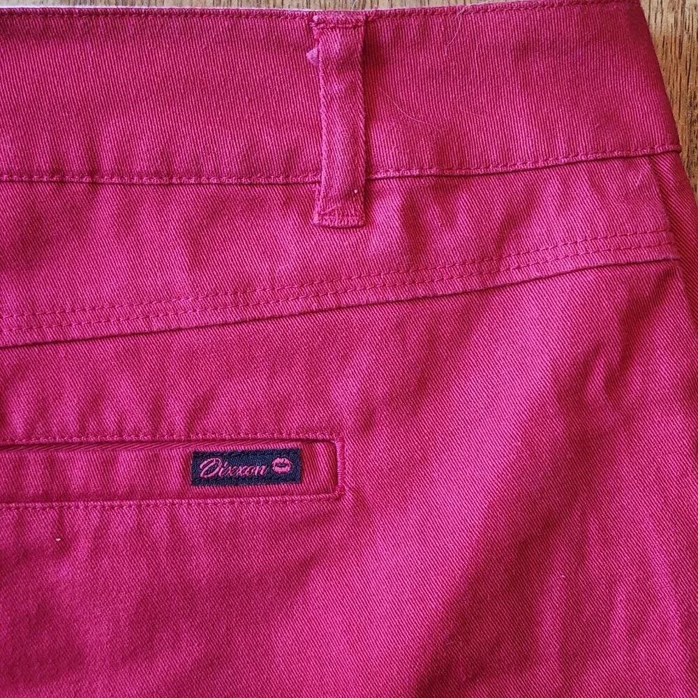 Dixxon Shorts Womens 11 Red Chino Cotton Blend Casual Twill Flat Front Golf